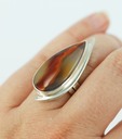 sterling silver condor agate ring