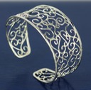 large filigree sterling silver cuff