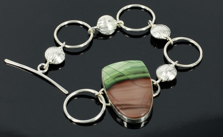 royal imperial jasper sterling silver bracelet