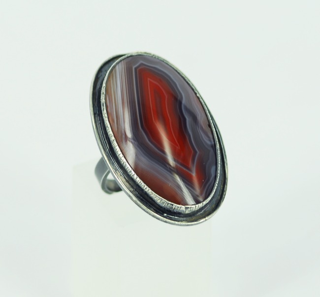 sterling silver queensland agate ring