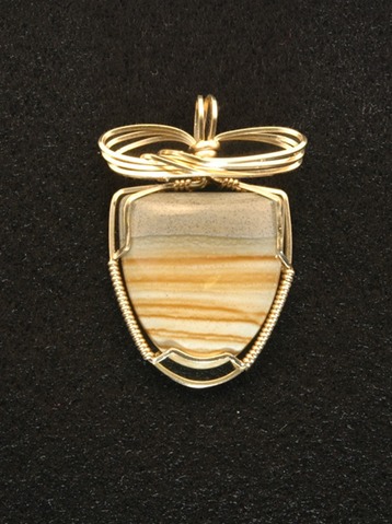 owyhee jasper wire wrapped sculpted 14k gold filled pendant jewelry cabochon