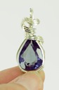 faceted alexandrite wire wrapped sculpted sterling silver cab cabochon pendant jewelry