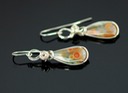 ocean jasper cabochon sterling silver wire sculpted wrapped earrings jewelry