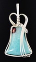 wire wrapped sculpted sterling silver cab cabochon pendant jewelry