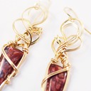 jasperilla wire wrapped sculpted 14k gold filled cab cabochon earrings jewelry