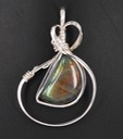 labradorite wire wrapped sculpted sterling silver cab cabochon pendant jewelry