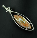 ocean jasper wire wrapped sculpted sterling silver cab cabochon pendant jewelry