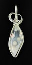 ocean jasper wire wrapped sculpted sterling silver cab cabochon pendant jewelry